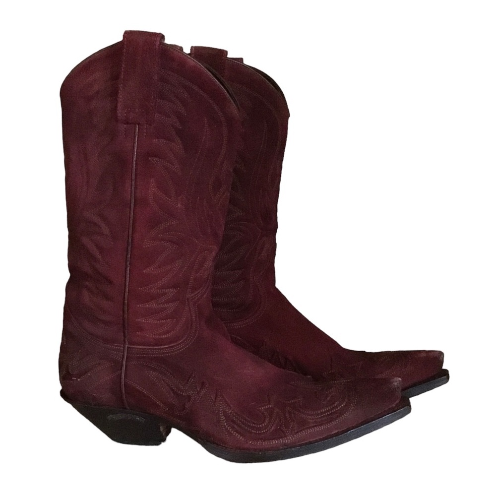 Sendra Suede Embroidered Western Cowboy Boots - Picture 1 of 16